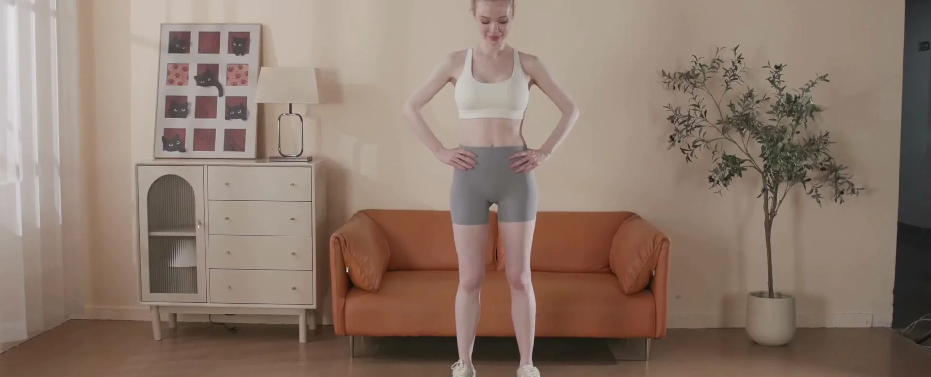 A SoftGym plate in a living room, on a porch and on a patio